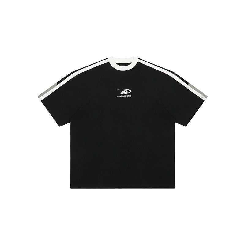 Achock Contrast Color Stitch Logo Print Tee | Face 3 Face