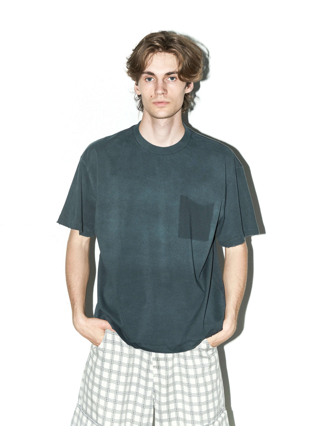 LIBERAFIT Vintage Washed Distressed Basic Short Sleeve Tee