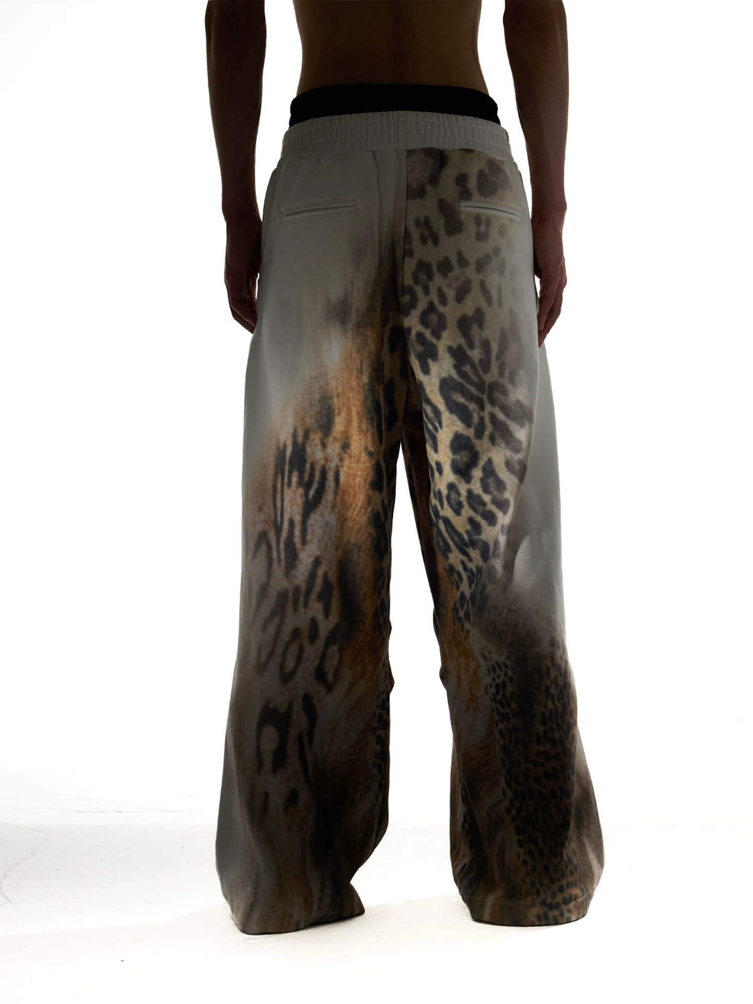 Night Lab Leopard Print Double Waistband Sweatpants | Face 3 Face