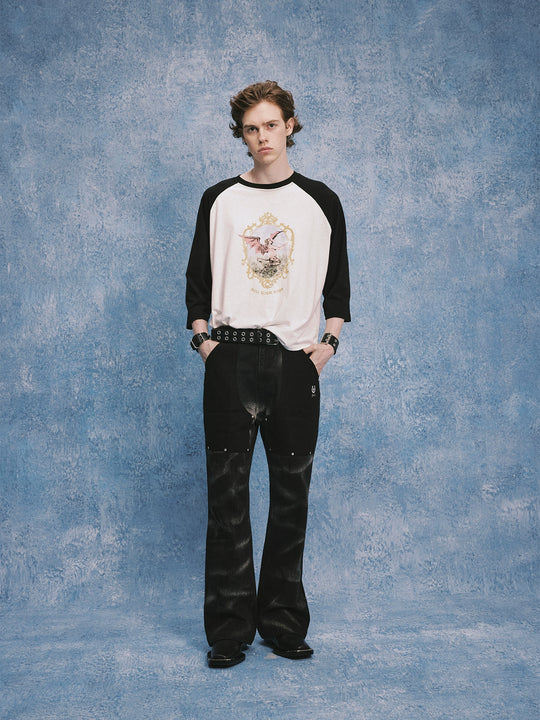 SOD Co. Wave Washed Patched Denim Jeans | Face 3 Face