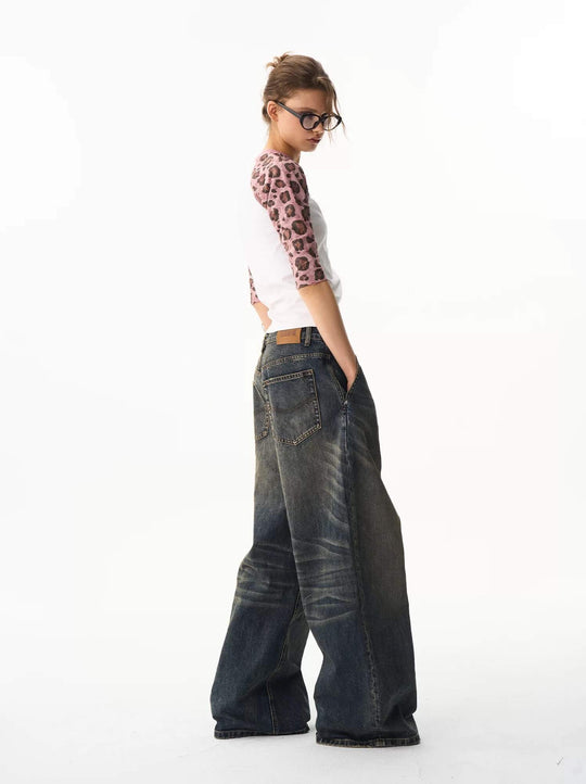 EXITMODE BY BLIND NO PLAN Washed Pleated Baggy Jeans | Face 3 Face