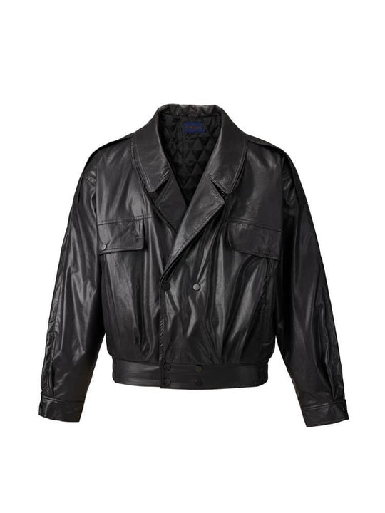 EVILKNIGHT(EK) Double Layer Collar PU Leather Jacket | Face 3 Face