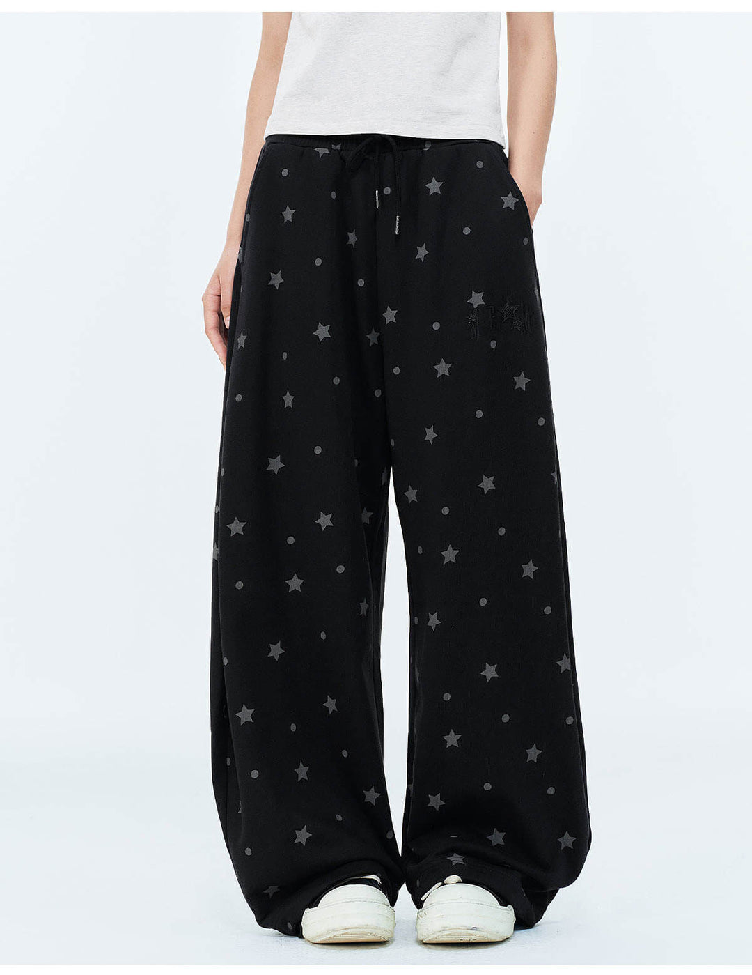 MEDM Star Polka Dot Print Baggy Sweatpants | Face 3 Face