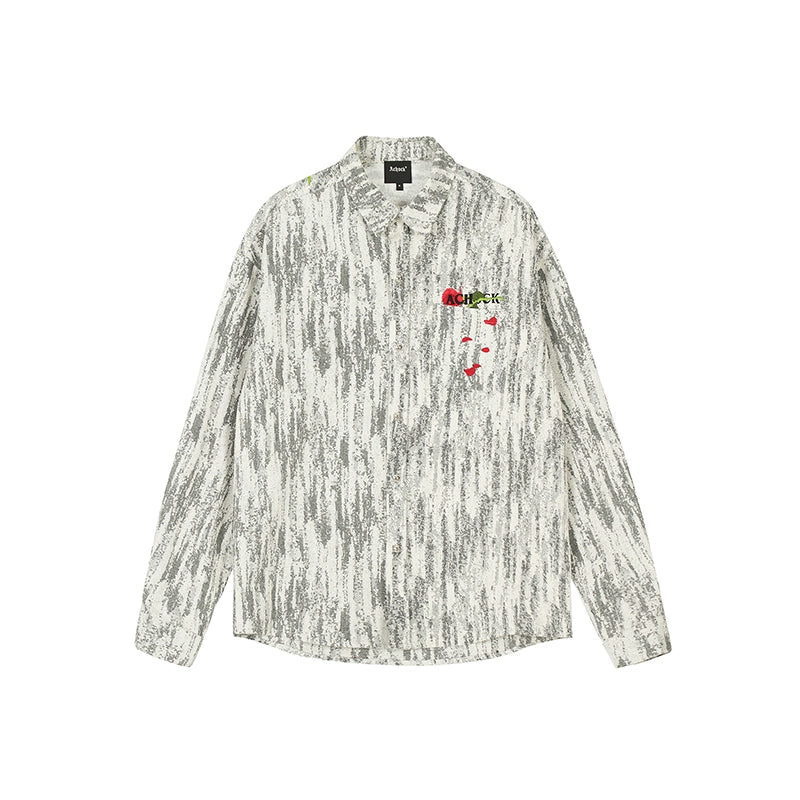 Achock Rose Embroidery Washed Long Sleeved Shirt | Face 3 Face