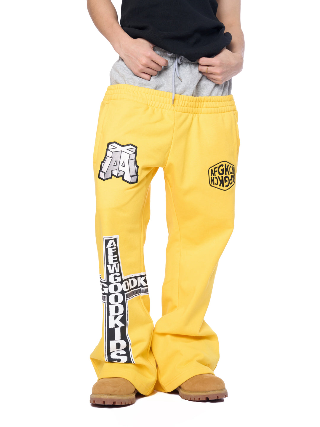 AFGK Two-Piece Layered Double Waist Drawstring Sweatpants | Face 3 Face