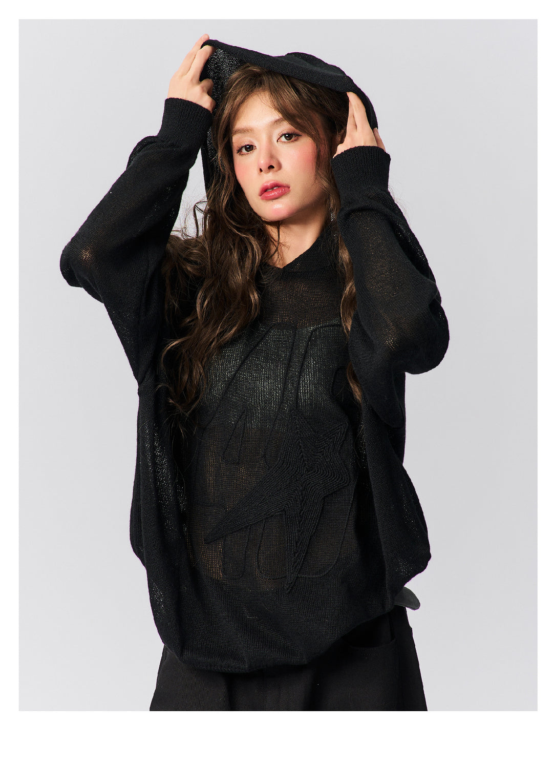 S45 Star Logo Mesh Knit Hoodie | Face 3 Face