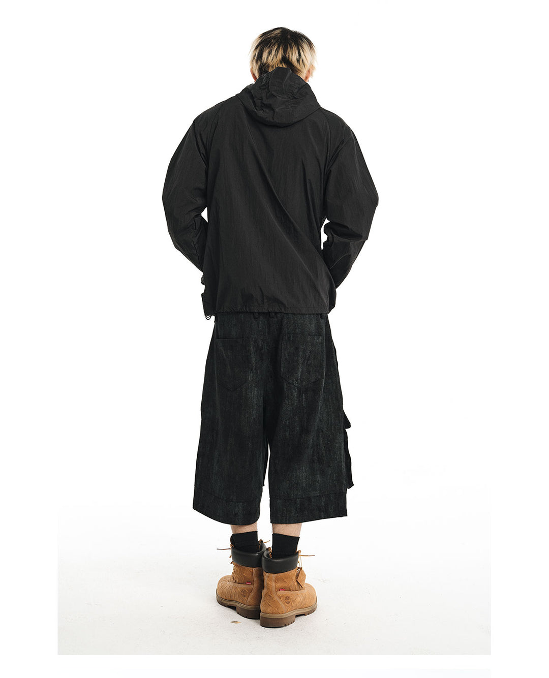 NOVACAM Wrinkled Nylon Mesh-Paneled Hooded Track Jacket | Face 3 Face