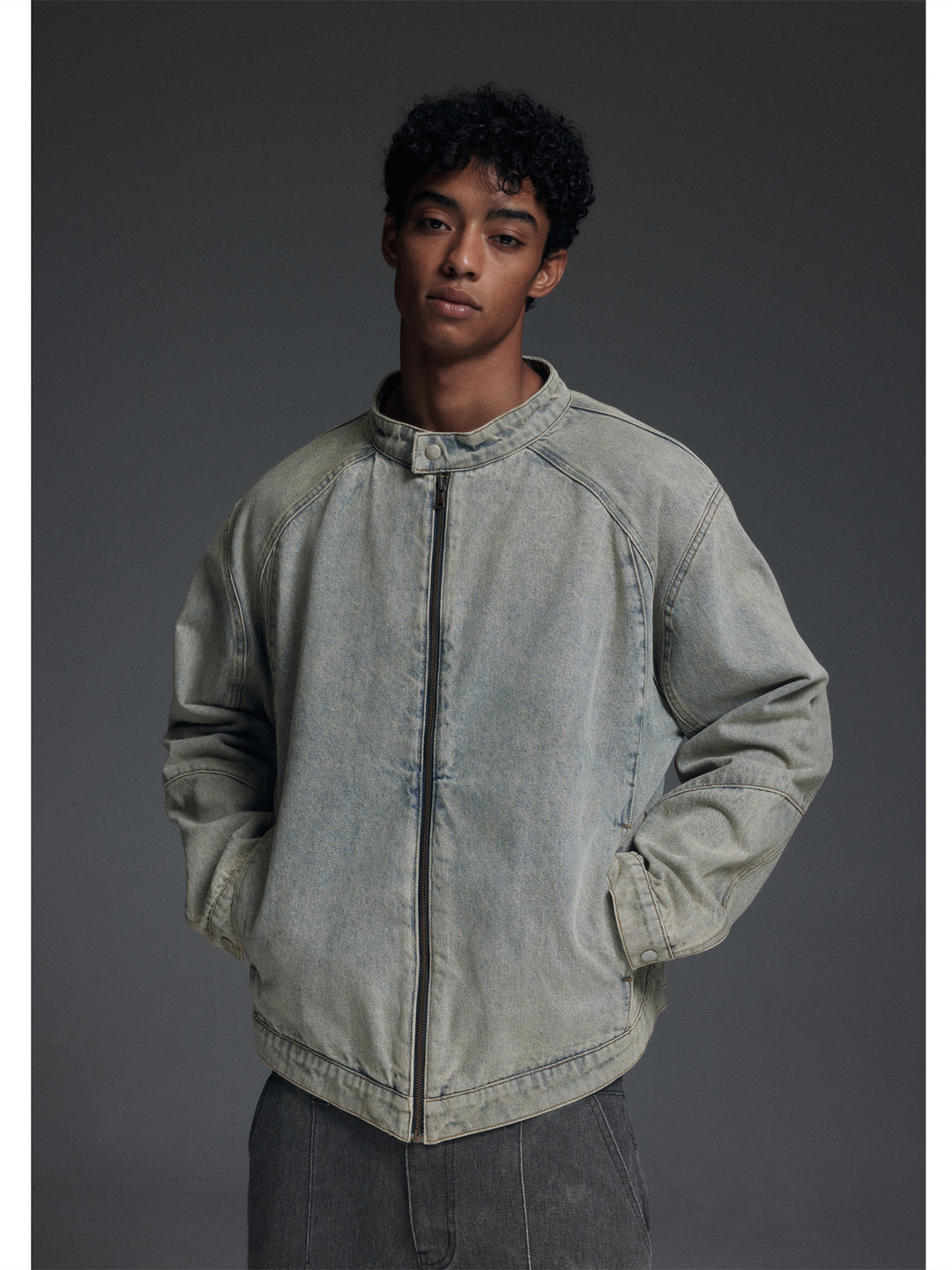 NOVACAM Washed Heavy-Duty Short Work Denim Jacket | Face 3 Face