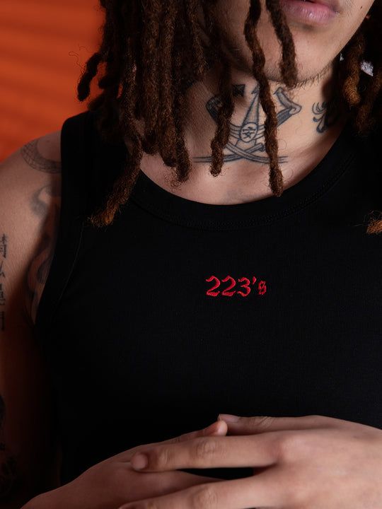 TGFCLUB 223 Logo Embroidered Slim Tank Top | Face 3 Face