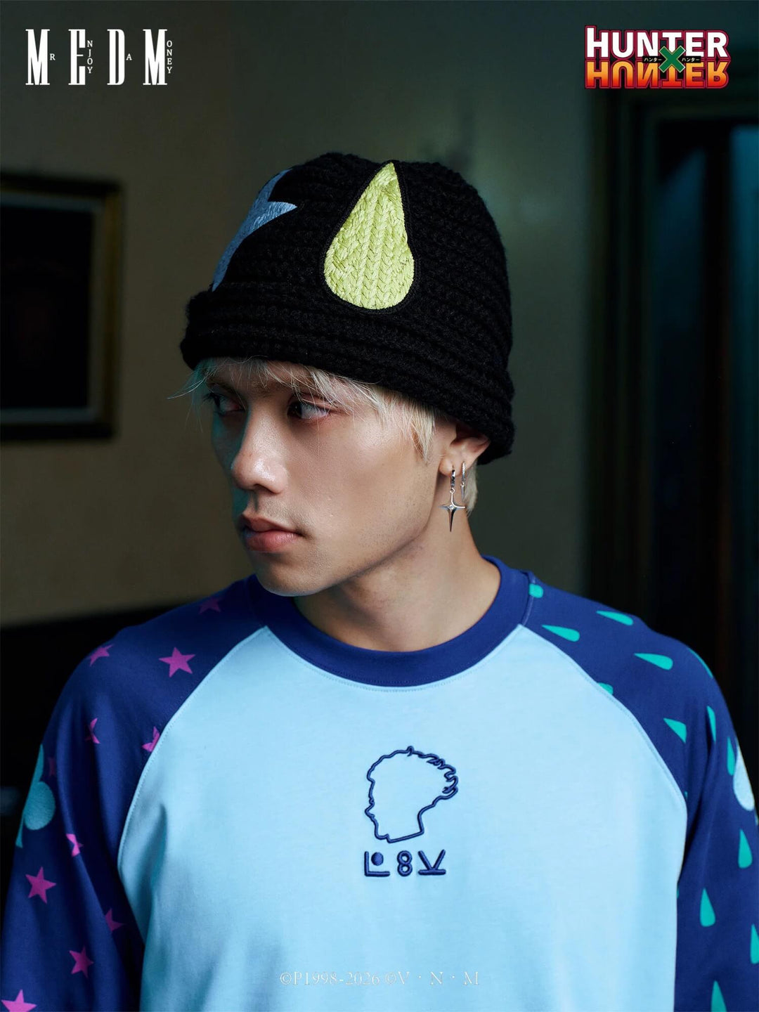 MEDM × HUNTER×HUNTER Hisoka Star and Teardrop Patch Beanie | Face 3 Face