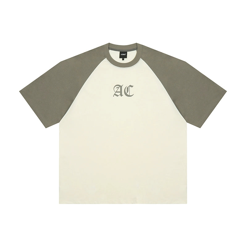 AC Logo Print Raglan Sleeve Tee | Face 3 Face