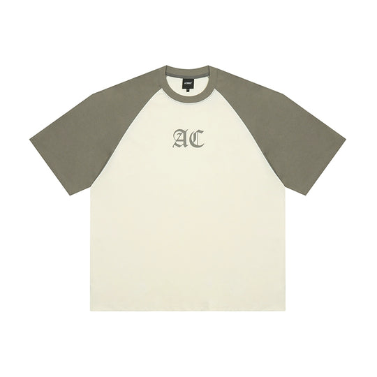 AC Logo Print Raglan Sleeve Tee | Face 3 Face
