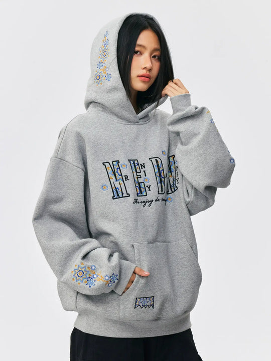MEDM Ethnic Flower Embroidered Hoodie | Face 3 Face