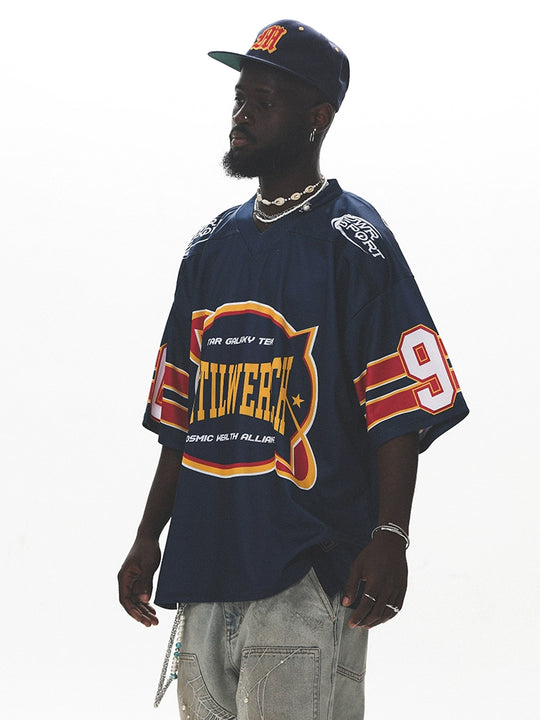 UNTILWERICH Vintage Graphic Mesh Hockey Jersey | Face 3 Face