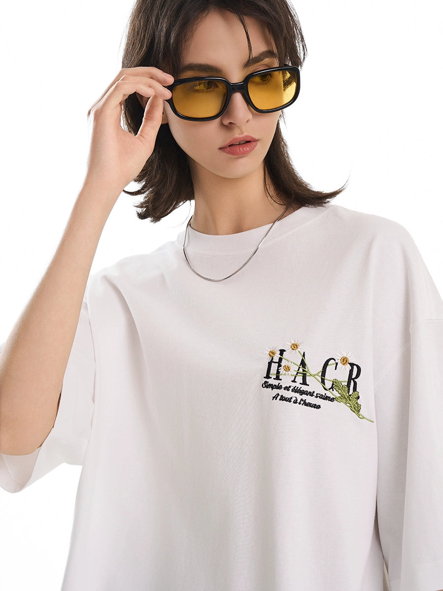 Harsh and Cruel Street Floral Embroidery Tee