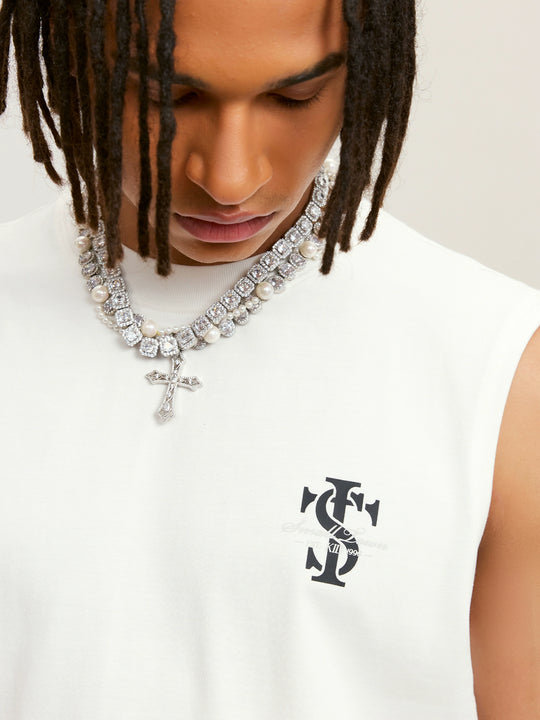 Small Town Kid Logo Print Sleeveless Tee | Face 3 Face