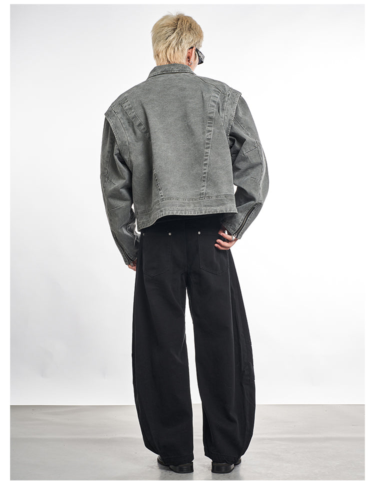 F3F Select Deconstructed Stitching Washed Denim Jacket | Face 3 Face