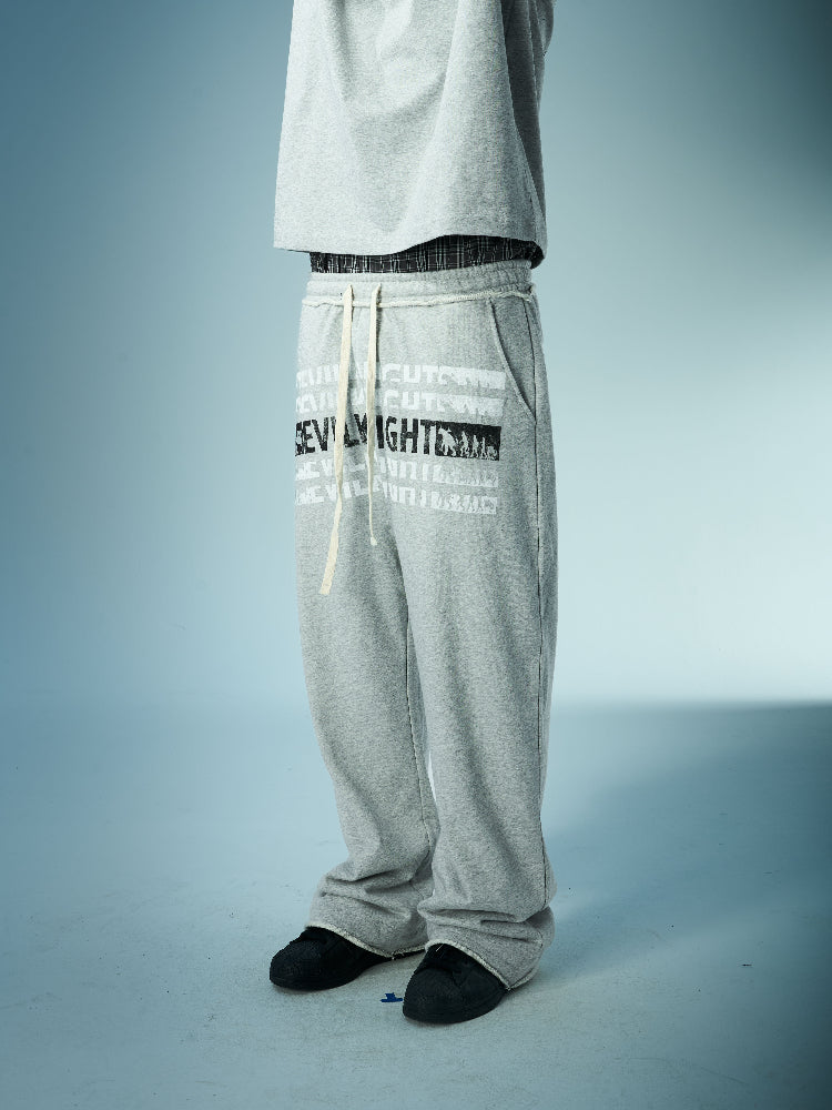 EVILKNIGHT(EK) Two-Tone Printed Baggy Sweatpants | Face 3 Face