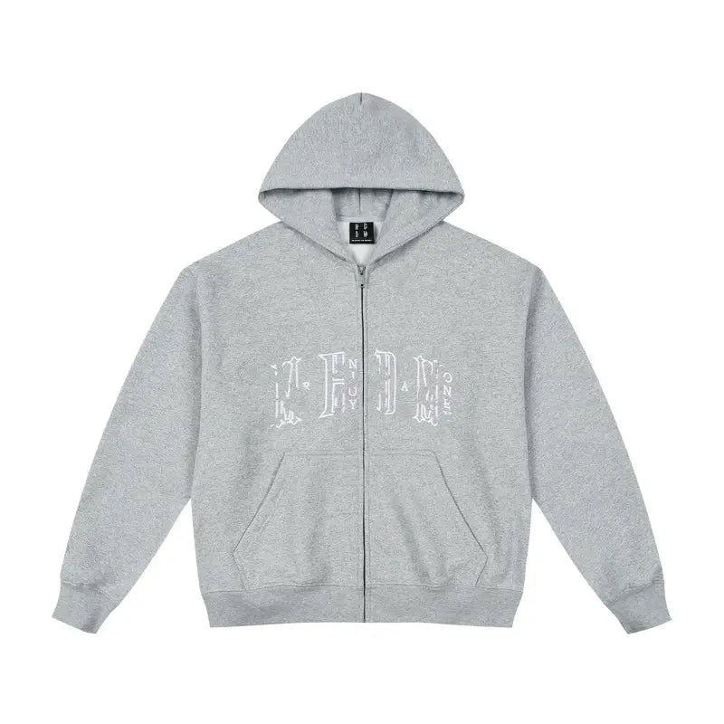 MEDM Flower Embroidered Zip Up Hoodie | Face 3 Face