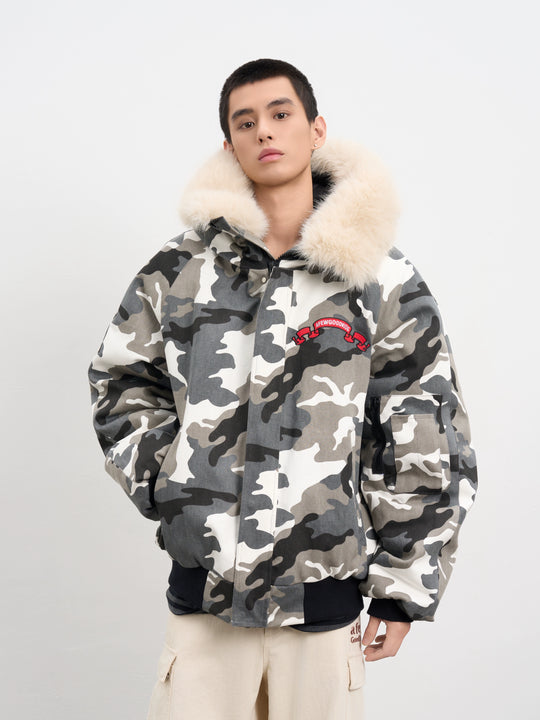 AFGK Fur Hooded Camouflage Military Jacket | Face 3 Face