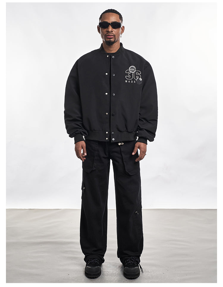 F3F Select Letter Embroidered Bomber Jacket | Face 3 Face