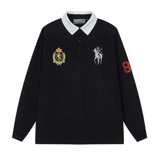 Harsh and Cruel Vintage Embroidered Long Sleeve Polo | Face 3 Face