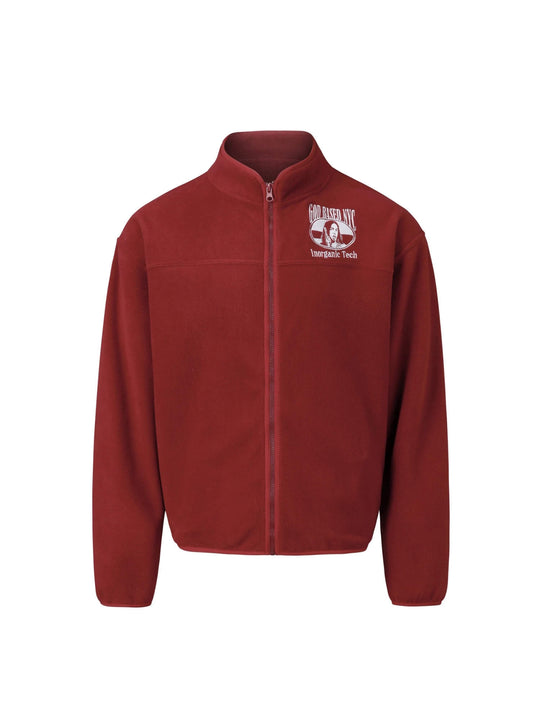 NOVACAM Burgundy Embroidered Fleece Zip Up Jacket | Face 3 Face