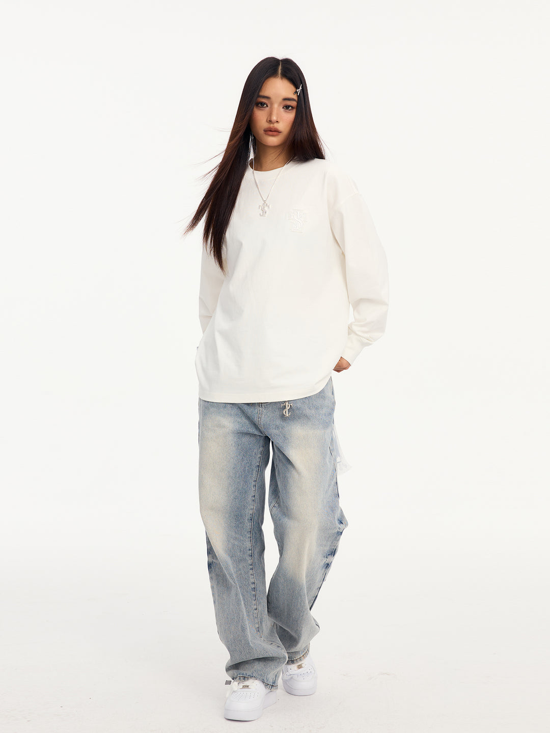 Small Town Kid Ring Patch Embroidery Long Sleeve Tee | Face 3 Face