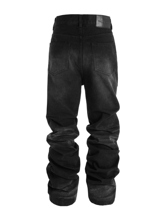KARMANISTIC Rivet Zipper Fly Washed Flared Jeans | Face 3 Face