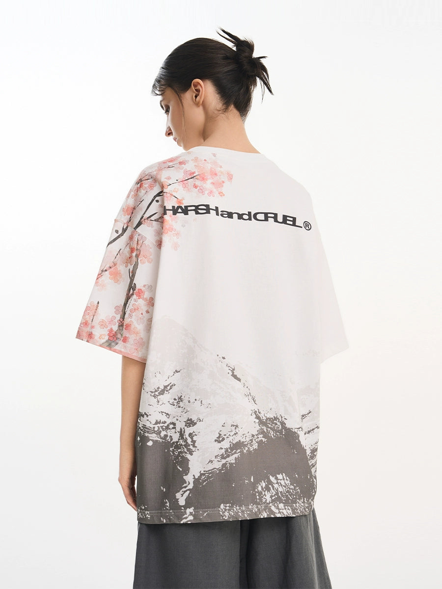 Harsh and Cruel Sakura Mountain Oversized Tee
