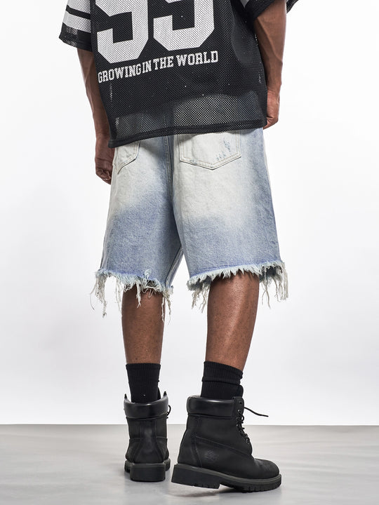 F3F Select Gradient Wash Denim Shorts | Face 3 Face