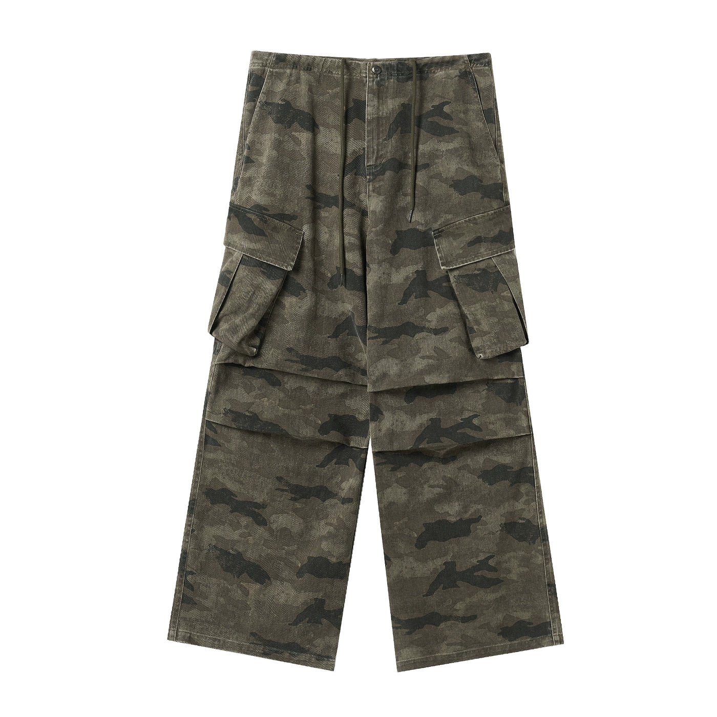 JHYQ Pleated Light Camouflage Adjustable Leg Baggy Cargo Pants | Face 3 Face