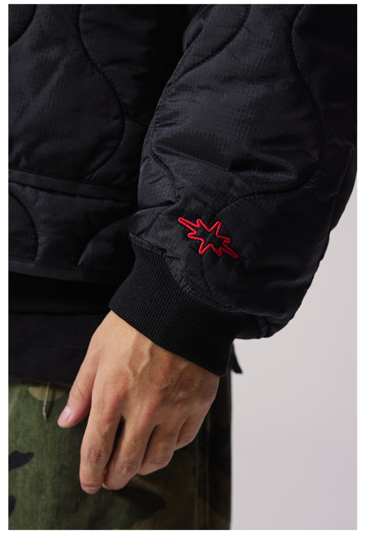 Remedy Patch Embroidered Quilted Military Jacket | Face 3 Face