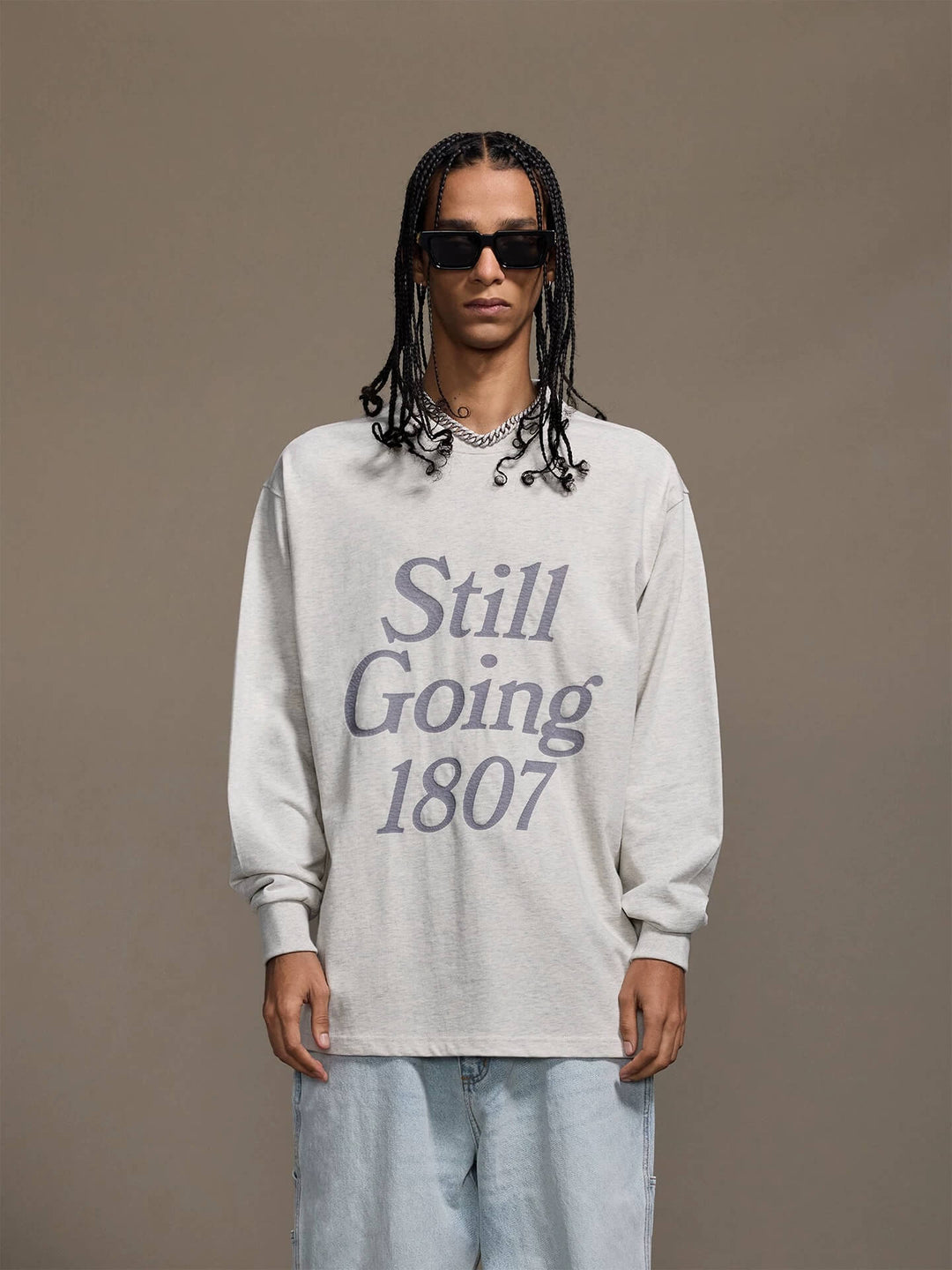 1807 STILLGOING Crackle Print Long Sleeve Tee | Face 3 Face