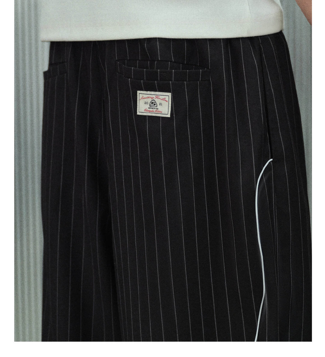 S45 Jacquard Stripe Baggy Suit Shorts