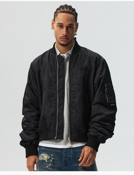 MEDM Crinkled Nylon MA-1 Bomber Jacket | Face 3 Face