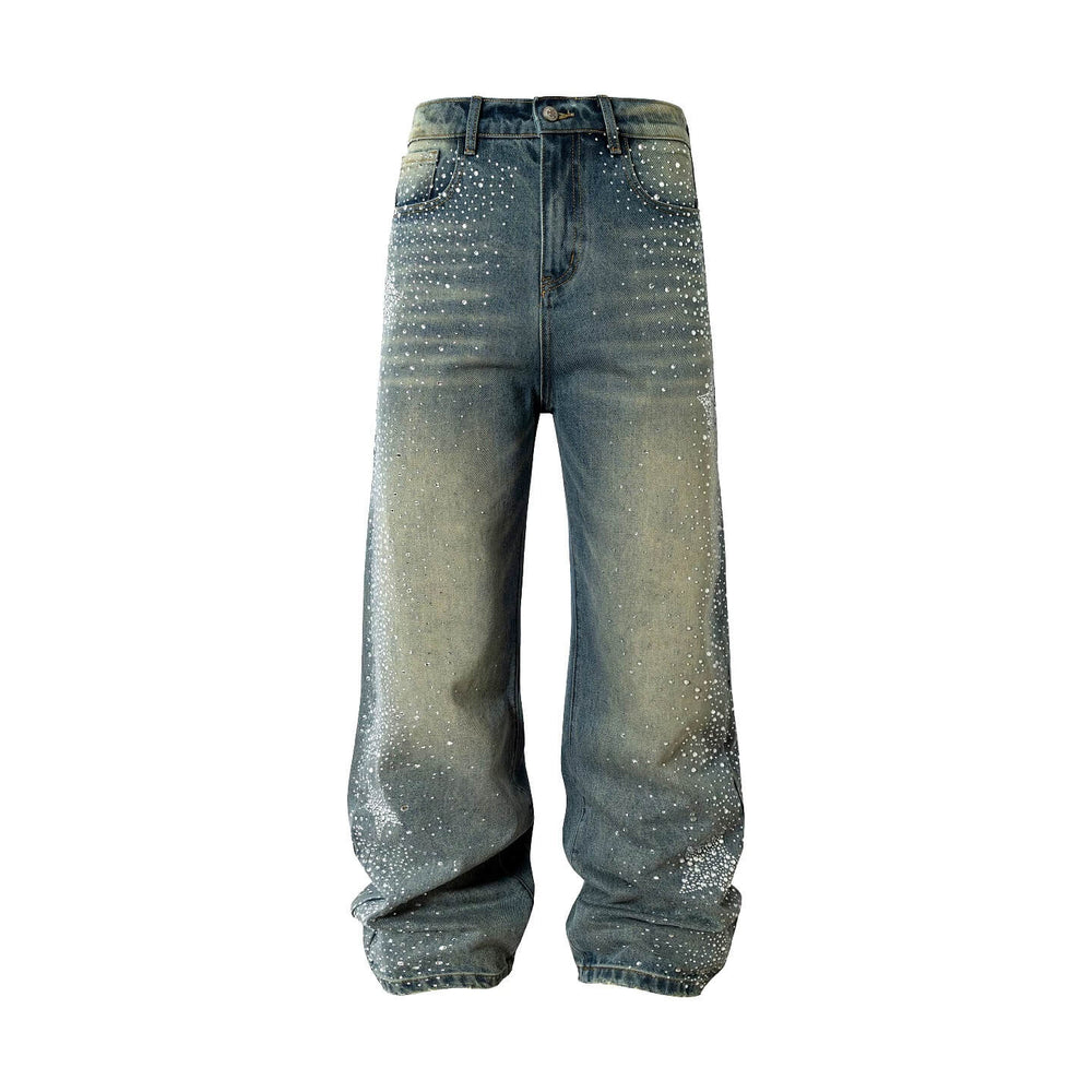 YADcrew Jeweled Rhinestone Star Washed Jeans