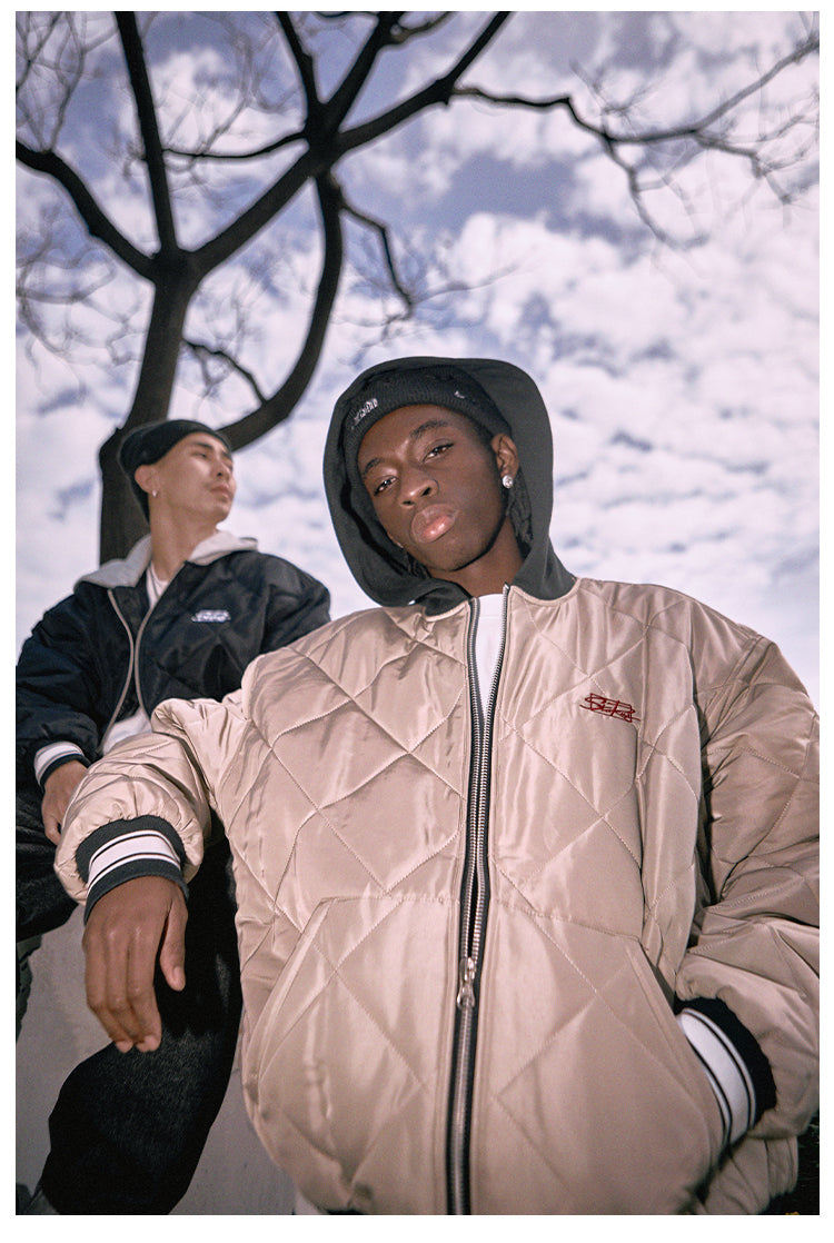 Remedy x STA STARMD Embroidered Quilted Hoodie Jacket | Face 3 Face