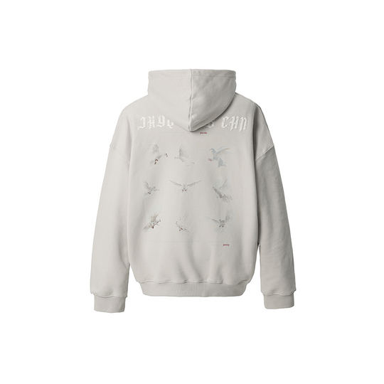 JHYQ White Dove Bubble Print Hoodie