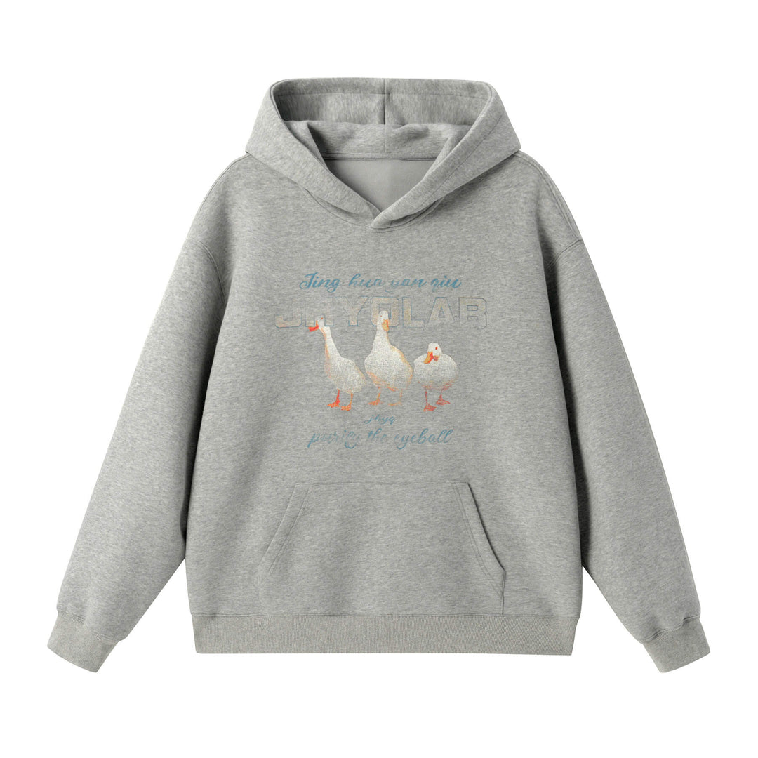 JHYQ Vintage Lucky Duck Print Hoodie | Face 3 Face