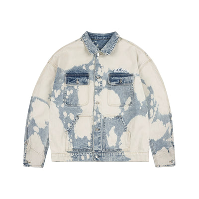 1807 Bleached Dyed Embroidered Denim Jacket | Face 3 Face