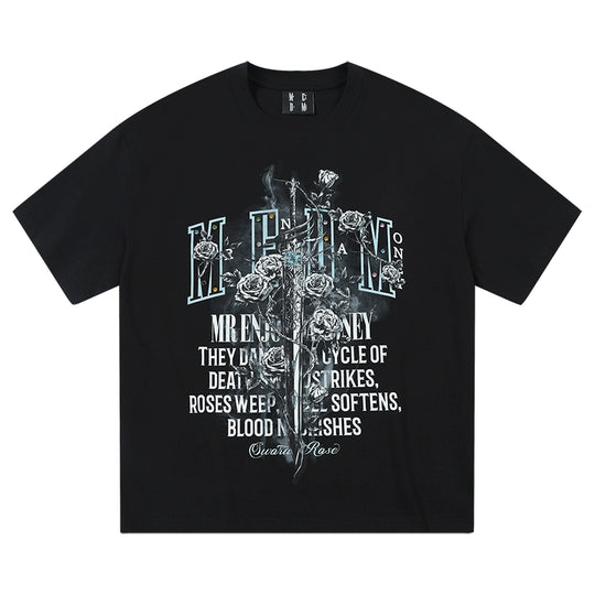 MEDM Sword and Rose Multicolor Diamond Tee | Face 3 Face