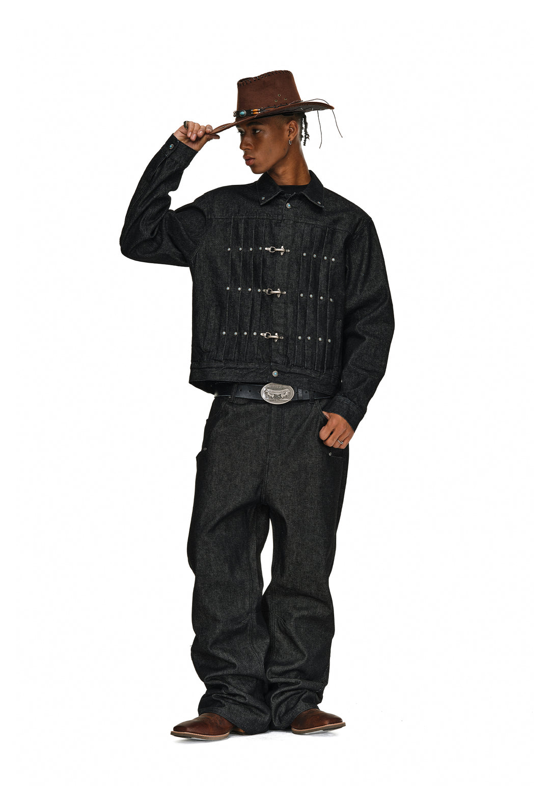 ANTIDOTE Studded Slash Pocket 3D Cut Jeans | Face 3 Face