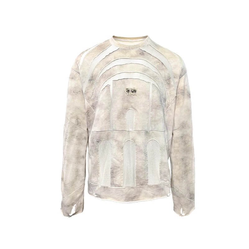 Night Lab Church Patchwork Sheer Distressed Long Sleeve Tee | Face 3 Face