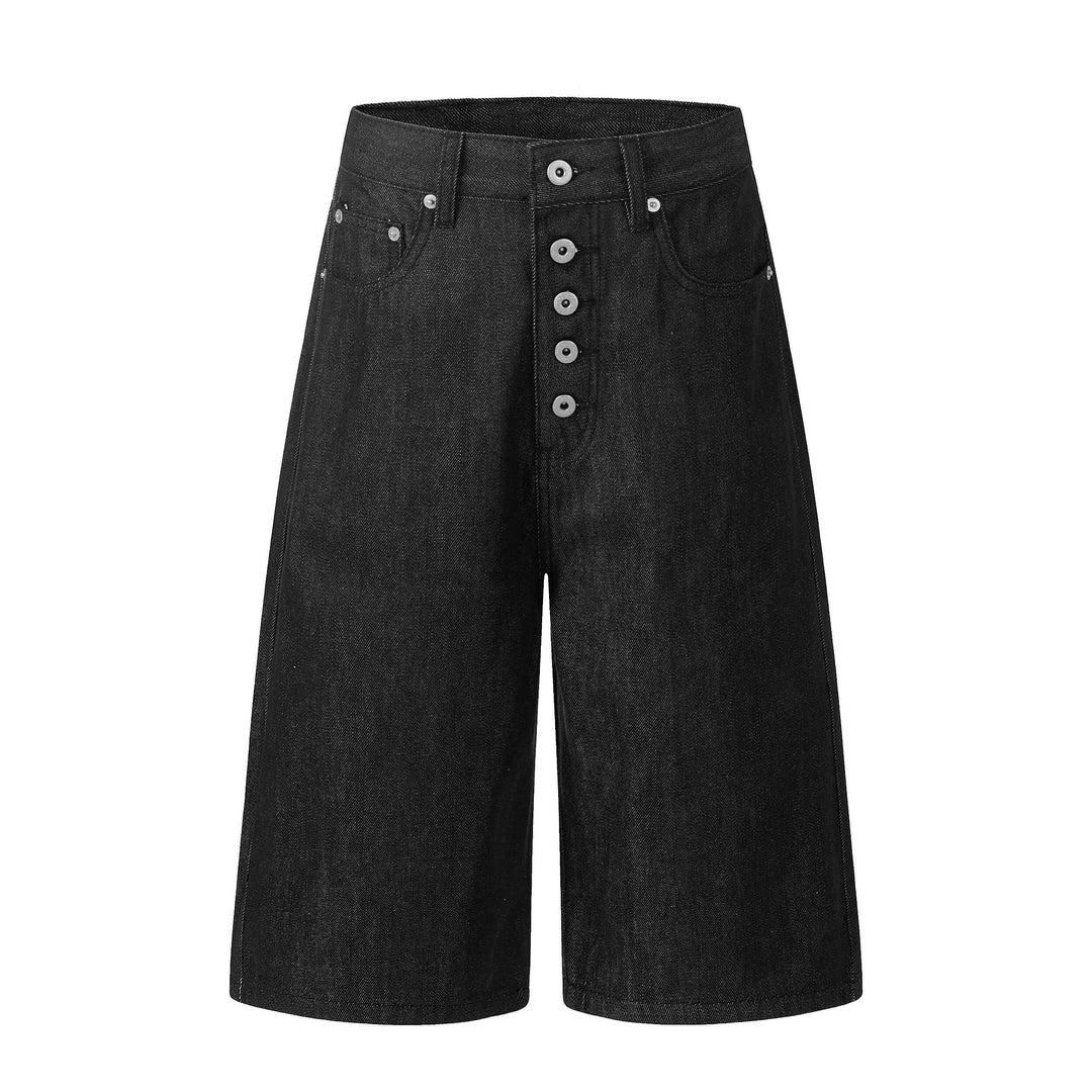 F3F Select Button Fly Baggy Denim Shorts