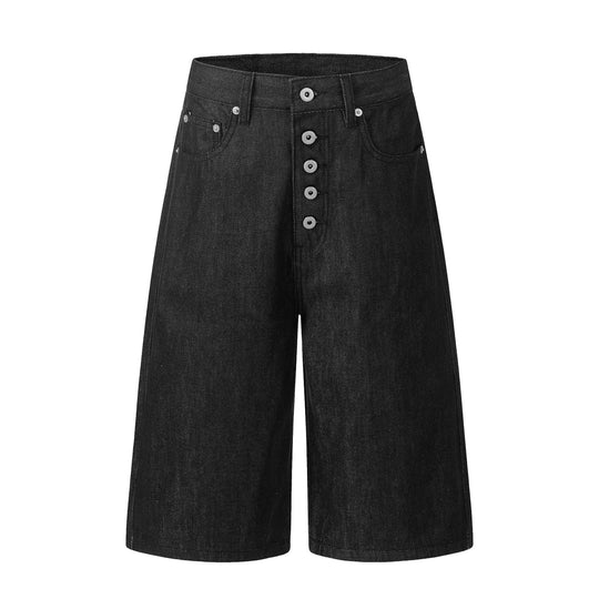 F3F Select Button Fly Baggy Denim Shorts