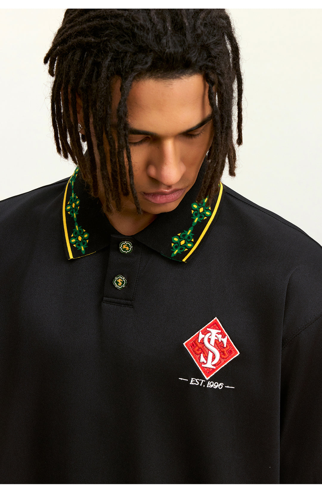 Small Town Kid Ethnic Pattern Jacquard Polo Shirt | Face 3 Face