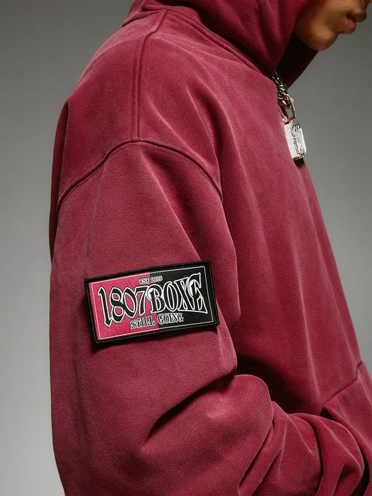 1807 BOXE Vintage Printed Washed Hoodie | Face 3 Face