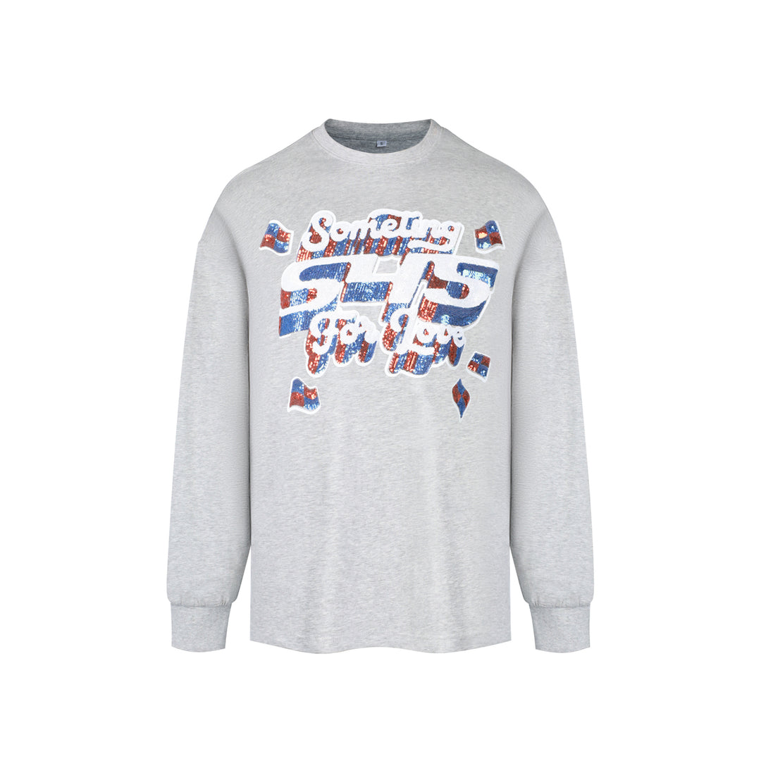 S45 3D Sequined Letter Logo Long Sleeve Tee | Face 3 Face