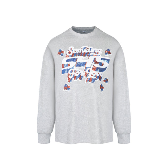 S45 3D Sequined Letter Logo Long Sleeve Tee | Face 3 Face